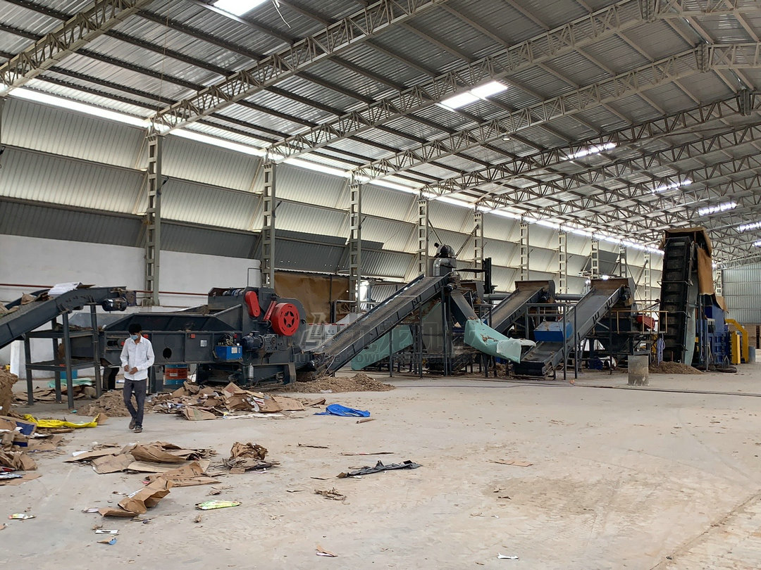 印度廢紙干法制漿生產線現場